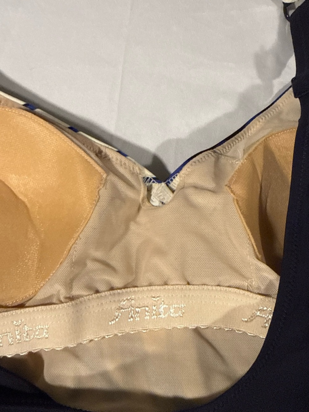 Anita Navy and White One-Piece Swimsuit with Side Ring - Picture 3 of 4
